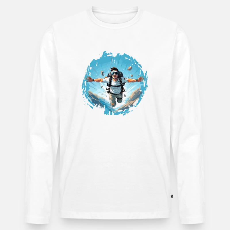 SKYDIVER Fallschirmspringen SKYDIVING - Männer Premium Bio Langarmshirt - Weiß