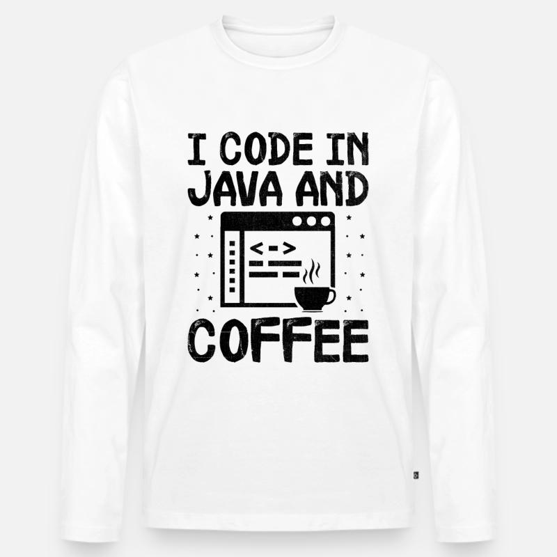 Café Codage Programmeur Codeur Développeur Nerd Coff T-shirt manches longues Premium bio Homme