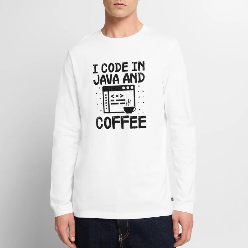 Café Codage Programmeur Codeur Développeur Nerd Coff T-shirt manches longues Premium bio Homme