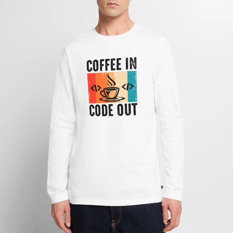 Coffee Coding Programmer Coder Developer Nerd Coff Men's Premium Organic Long Sleeve Shirt