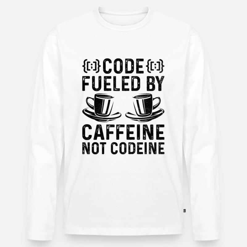 Café Codage Programmeur Codeur Développeur Nerd Coff T-shirt manches longues Premium bio Homme
