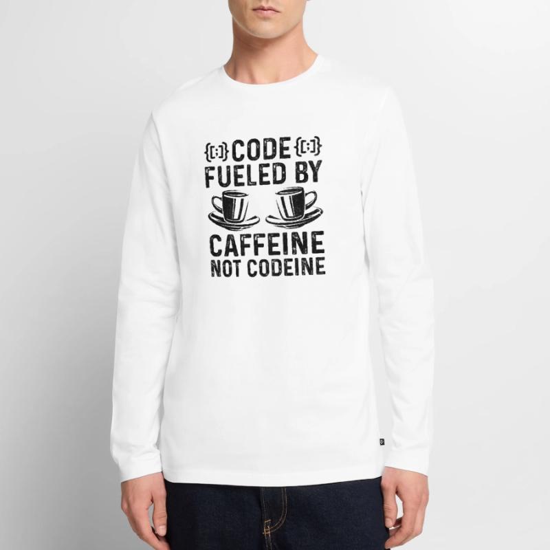 Café Codage Programmeur Codeur Développeur Nerd Coff T-shirt manches longues Premium bio Homme
