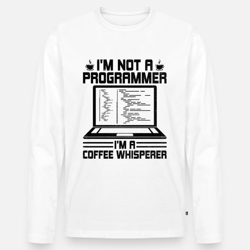 Café Codage Programmeur Codeur Développeur Nerd Coff T-shirt manches longues Premium bio Homme