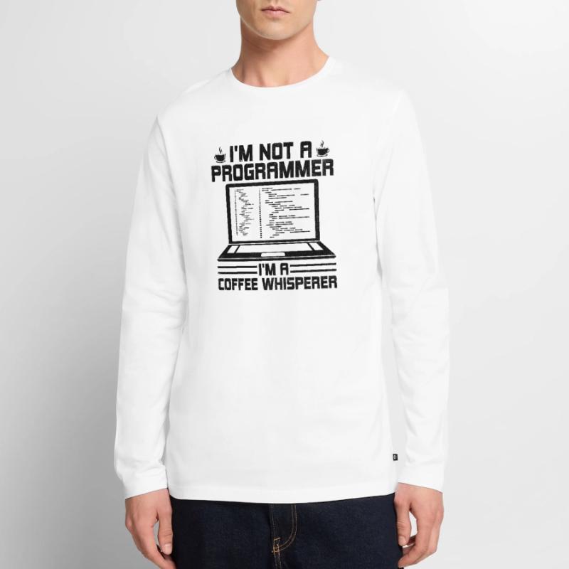 Café Codage Programmeur Codeur Développeur Nerd Coff T-shirt manches longues Premium bio Homme