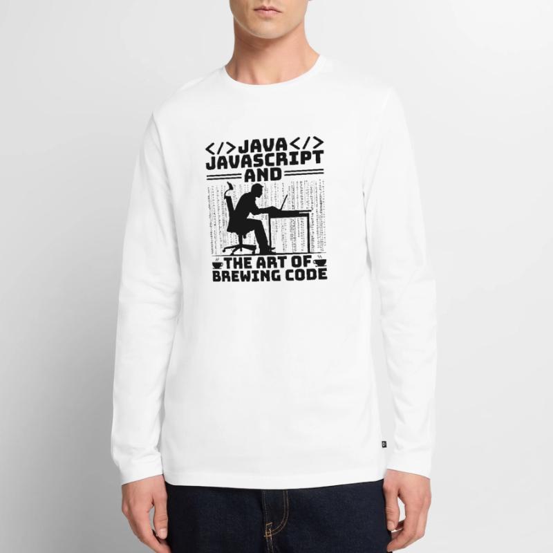 Café Codage Programmeur Codeur Développeur Nerd Coff T-shirt manches longues Premium bio Homme