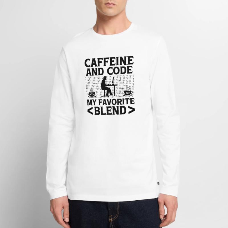 Café Codage Programmeur Codeur Développeur Nerd Coff T-shirt manches longues Premium bio Homme