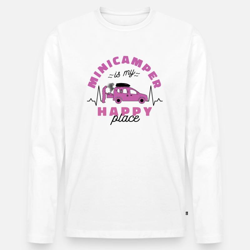 Minicamper Happy-Platz Camping-Camper Microcamper - Männer Premium Bio Langarmshirt - Weiß