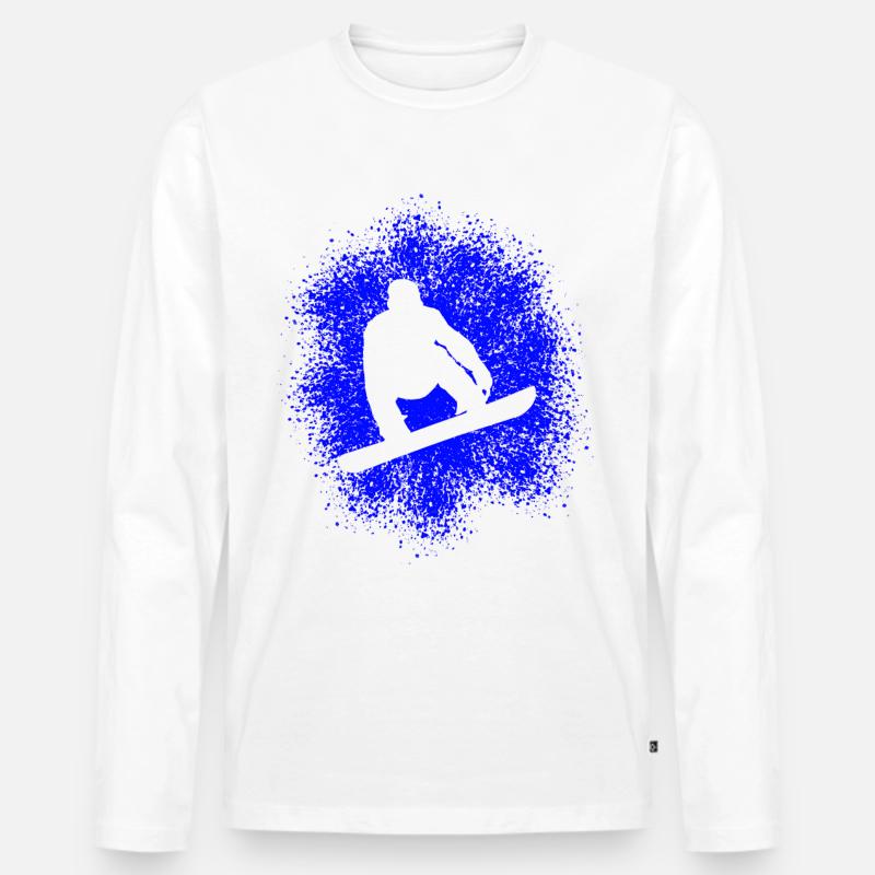 Snowboard Wintersprotler - Männer Premium Bio Langarmshirt - Weiß