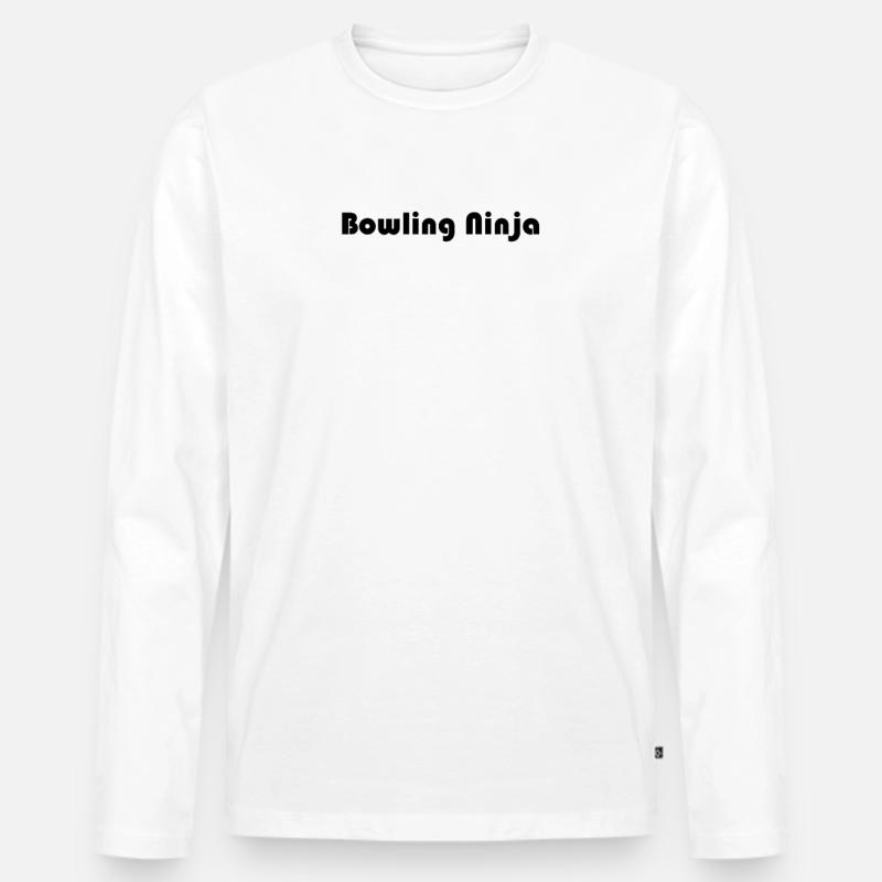 Bowling - Bowling Ninja - Männer Premium Bio Langarmshirt - Weiß