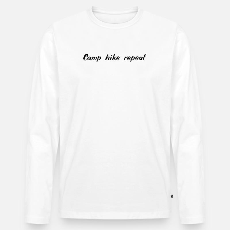 Camping - Camp, hike, repeat - Männer Premium Bio Langarmshirt - Weiß