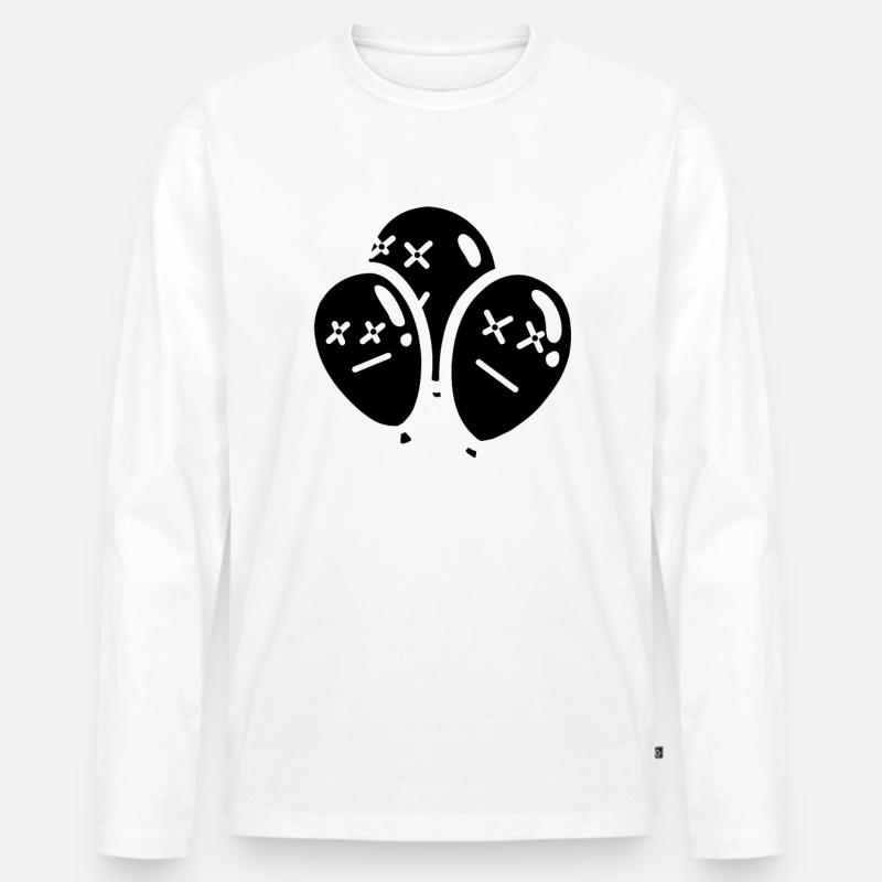 Ballons Luftballons Halloween Dark - Männer Premium Bio Langarmshirt - Weiß