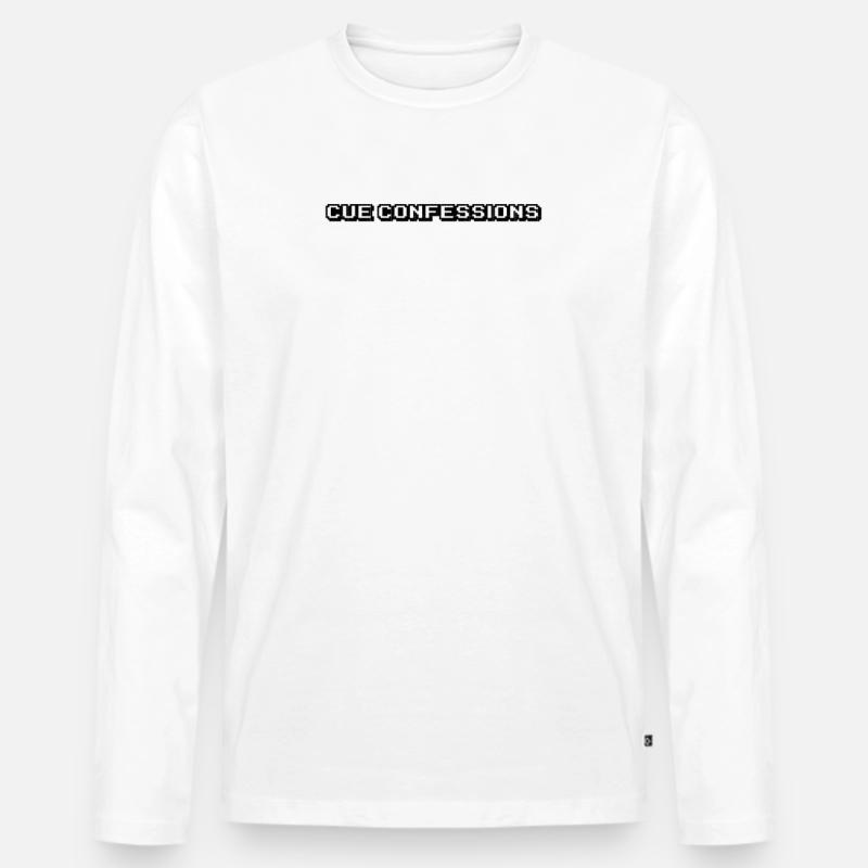 Billard - Cue Confessions - Männer Premium Bio Langarmshirt - Weiß