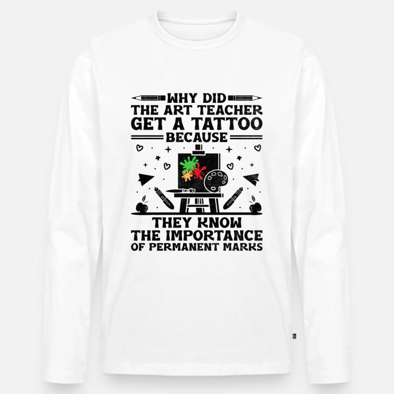 Kunstlehrer Schullehrer Lustige Kunstlehrer Scho - Männer Premium Bio Langarmshirt - Weiß