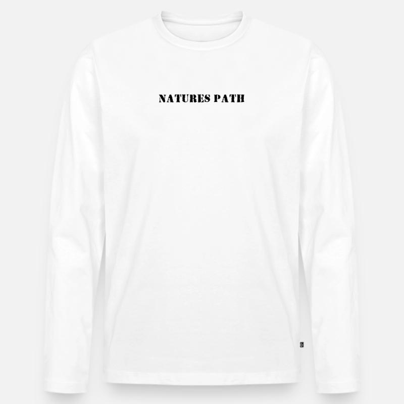 Wandern - Natures Path - Männer Premium Bio Langarmshirt - Weiß