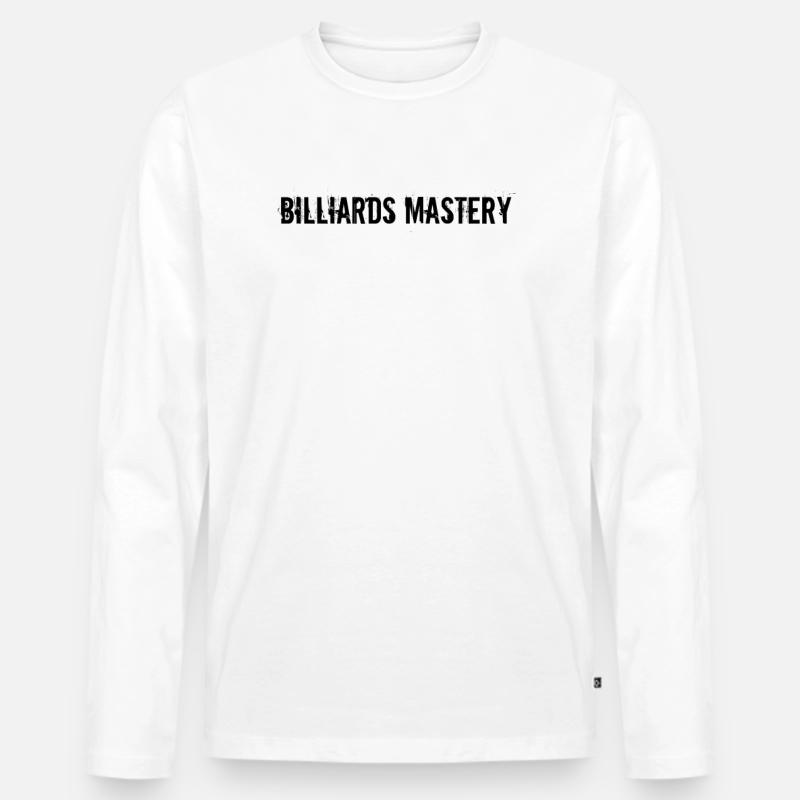 Billard - Billiards Mastery - Männer Premium Bio Langarmshirt - Weiß