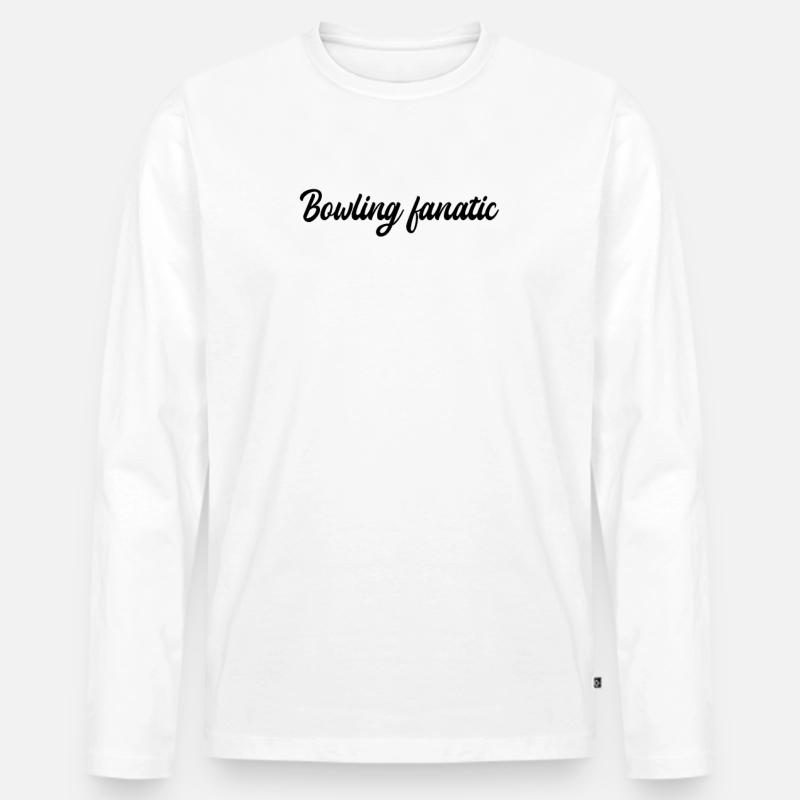 Bowling - Bowling fanatic - Männer Premium Bio Langarmshirt - Weiß