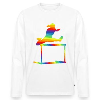 Hurdles Athletics - Men's Premium Organic Long Sleeve Shirt - white - Front - Nico (187cm)