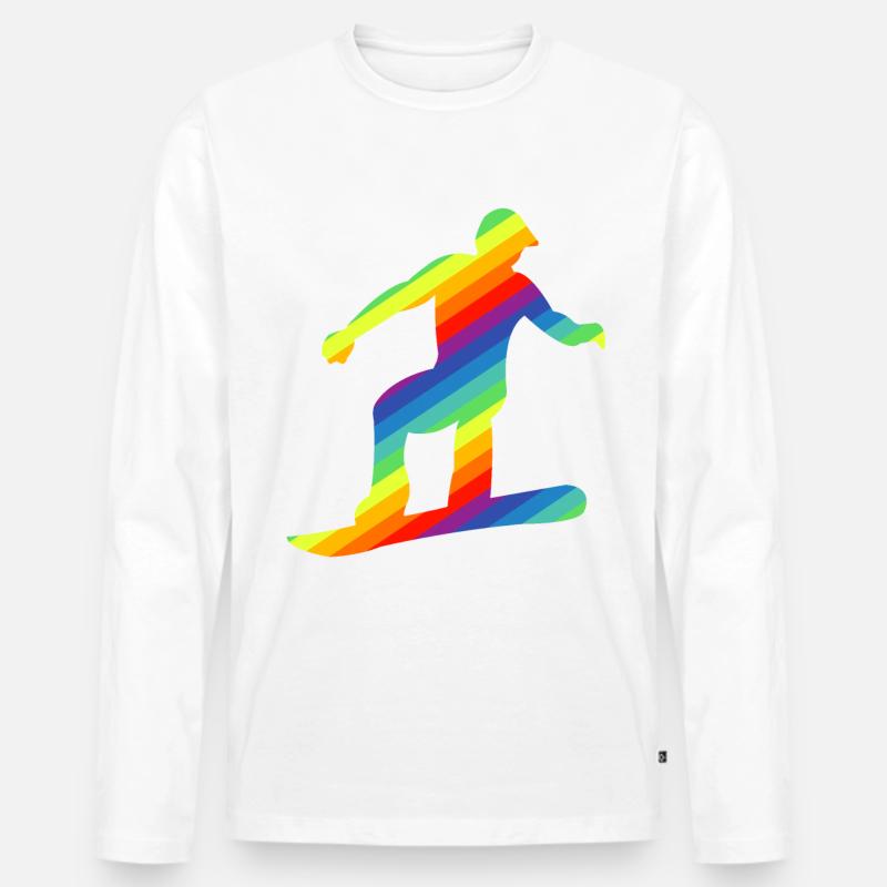 Snowboard - Männer Premium Bio Langarmshirt - Weiß