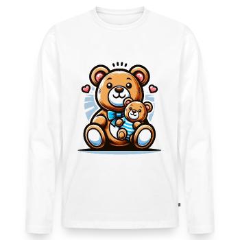 Cute Bears with Hearts - Men's Premium Organic Long Sleeve Shirt - white - Front - Nico (187cm)
