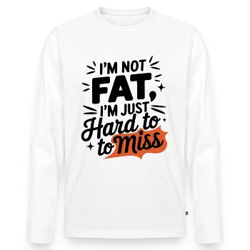 Je ne suis pas gros, difficile à manquer - T-shirt manches longues Premium bio Homme - blanc - Devant - Nico (187cm)