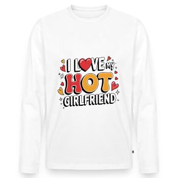 Ich Liebe Meine Heiße Freundin Design - Männer Premium Bio Langarmshirt - Weiß - Vorne - Nico (187cm)