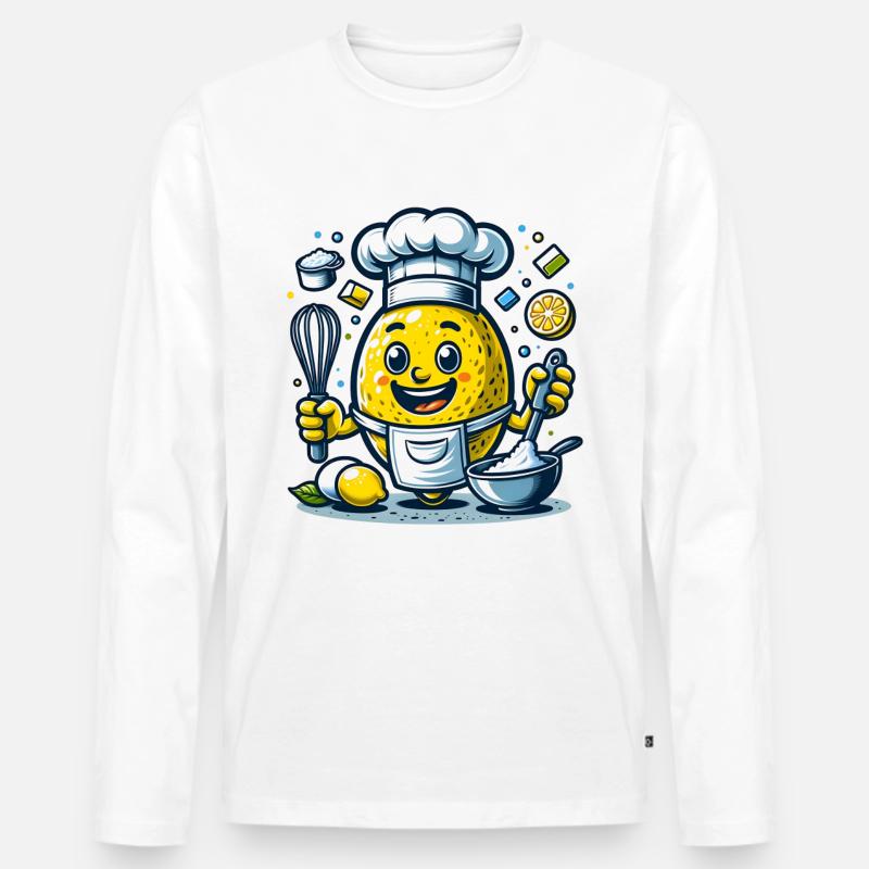 Fröhliches Zitronen-Kochabenteuer - Männer Premium Bio Langarmshirt - undefined