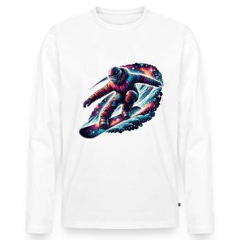 Futuristic snowboarder in space - Men's Premium Organic Long Sleeve Shirt - white - Front - Nico (187cm)