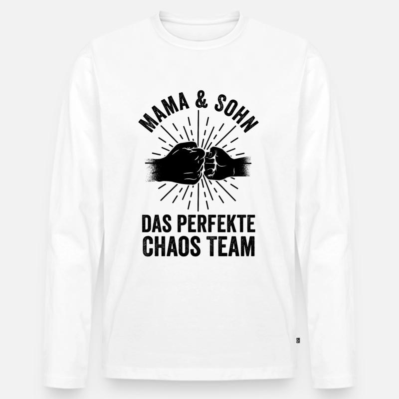 Mutter Mama Und Sohn - Männer Premium Bio Langarmshirt - undefined