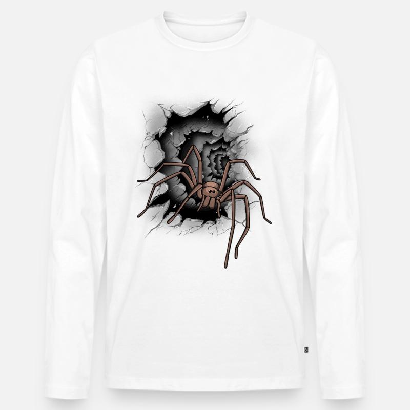 Spinne Halloween Spinnen - Männer Premium Bio Langarmshirt - Weiß