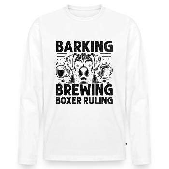 Aboyement Brassage Boxer Régner Amateur de café Chien - T-shirt manches longues Premium bio Homme - blanc - Devant - Nico (187cm)