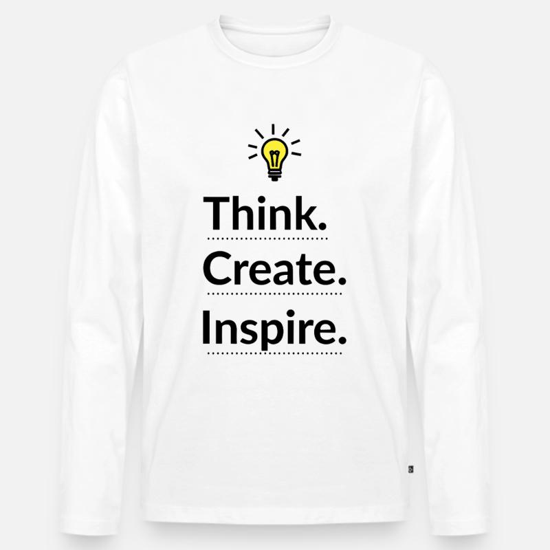 Think Create Inspire Glühbirne - Männer Premium Bio Langarmshirt - Weiß