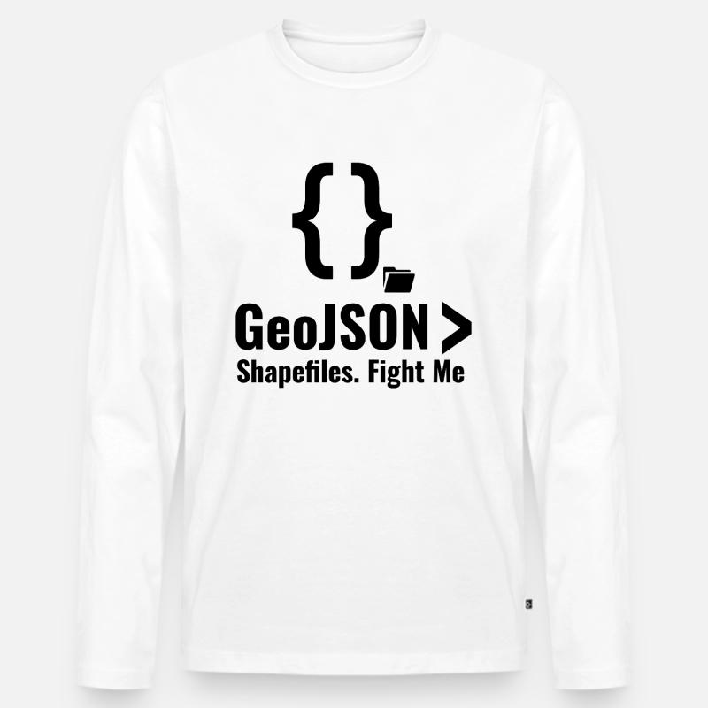 Debatte über GeoJSON-Shapefiles GIS-Datenformat - Männer Premium Bio Langarmshirt - Weiß