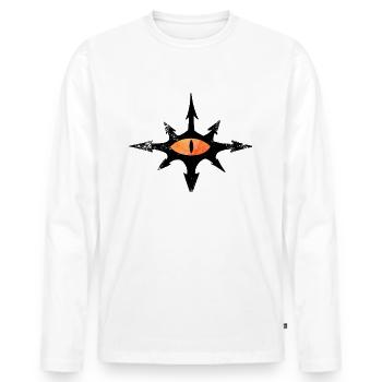 Dark Eye Chaos Star - Men's Premium Organic Long Sleeve Shirt - white - Front - Nico (187cm)