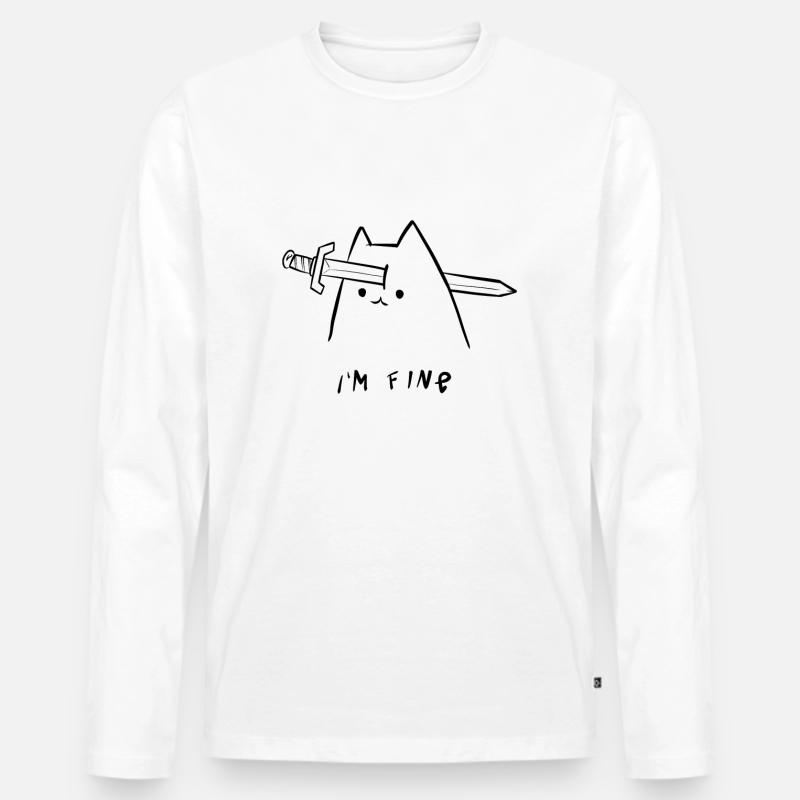 Es geht mir gut - Männer Premium Bio Langarmshirt - Weiß
