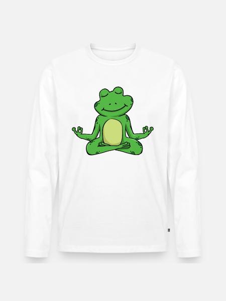 Auszeit Durchatmen Wusaaa Frosch - Männer Premium Bio Langarmshirt -