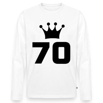 70 Years 70th Birthday Birthday Gift - Men's Premium Organic Long Sleeve Shirt - white - Front - Nico (187cm)