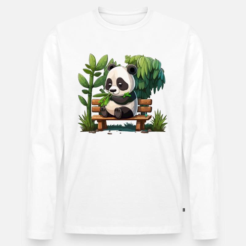 Bambus-Buffet - Männer Premium Bio Langarmshirt - Weiß