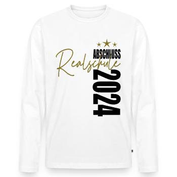 Abschluss 2024 Realschule - Männer Premium Bio Langarmshirt - Weiß - Vorne - Nico (187cm)
