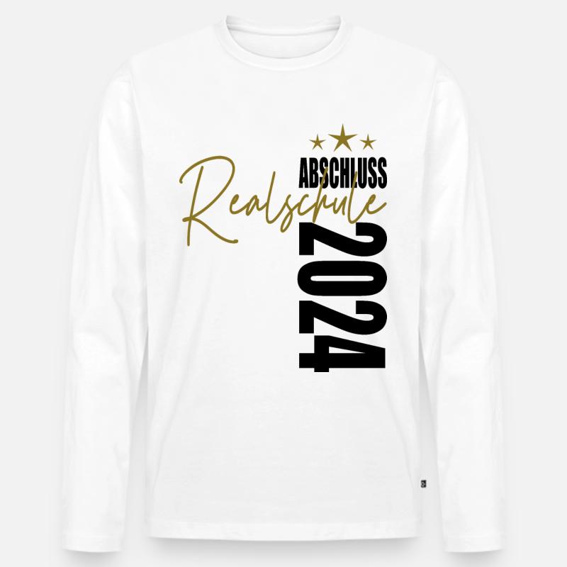 Abschluss 2024 Realschule - Männer Premium Bio Langarmshirt - Weiß