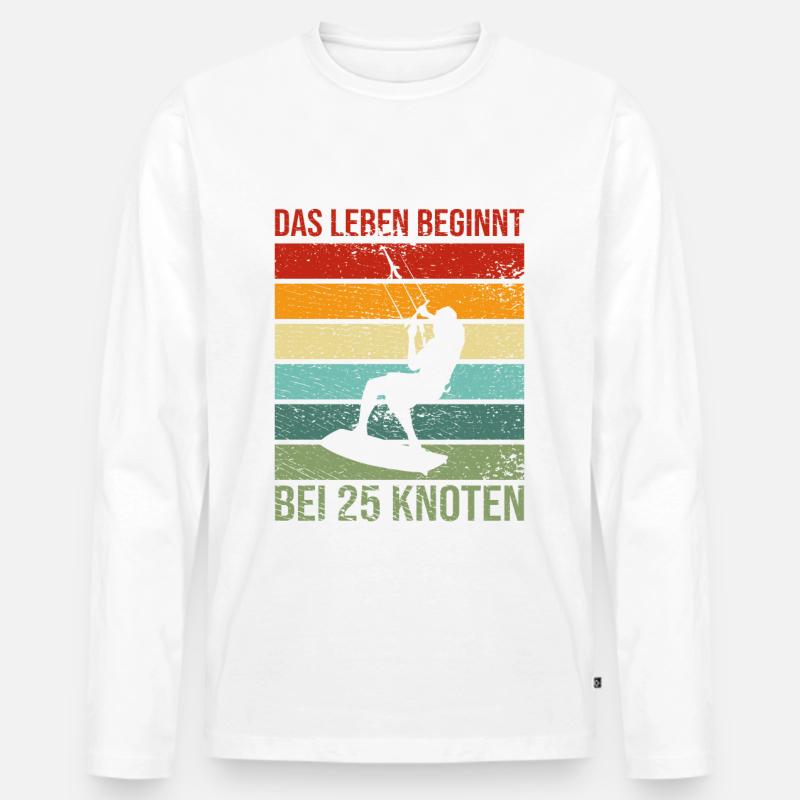 Kitesurfen - Männer Premium Bio Langarmshirt - Weiß