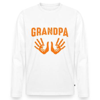 Werdender Opa 2023, 2023 werde ich Opa, 2023 Opa - Männer Premium Bio Langarmshirt - Weiß - Vorne - Nico (187cm)