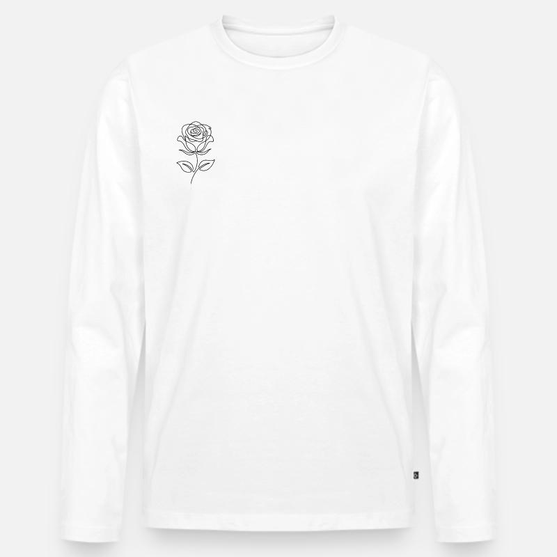 barely a rose - Männer Premium Bio Langarmshirt - Weiß