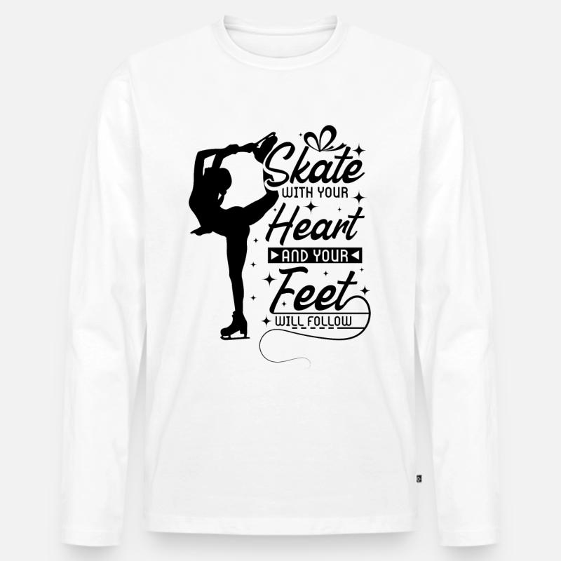 Heart Eiskunstlauf - Männer Premium Bio Langarmshirt - Weiß