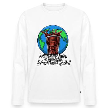 Rettet die Erde... Cola - Männer Premium Bio Langarmshirt - Weiß - Vorne - Nico (187cm)