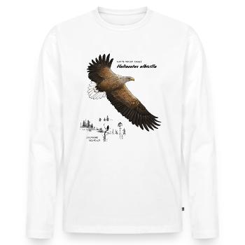 Pygargue à queue blanche - T-shirt manches longues Premium bio Homme - blanc - Devant - Nico (187cm)