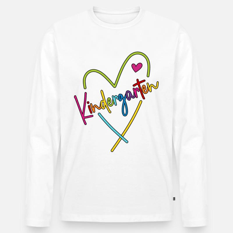 Kindergarten Herz - Männer Premium Bio Langarmshirt - Weiß