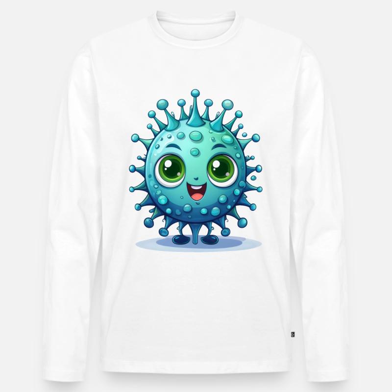 Virus oder Bakterium - Männer Premium Bio Langarmshirt - Weiß
