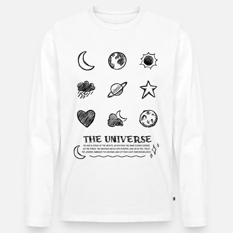 Universe Design - Männer Premium Bio Langarmshirt - Weiß