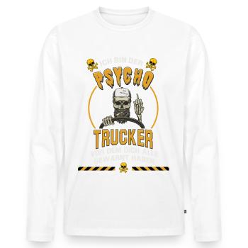 Fernfahrer, Trucker, LKW Fahrer - Männer Premium Bio Langarmshirt - Weiß - Vorne - Nico (187cm)