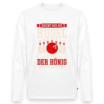 Kegeln Kegler Bowling - Männer Premium Bio Langarmshirt - Weiß - Vorne - Nico (187cm)